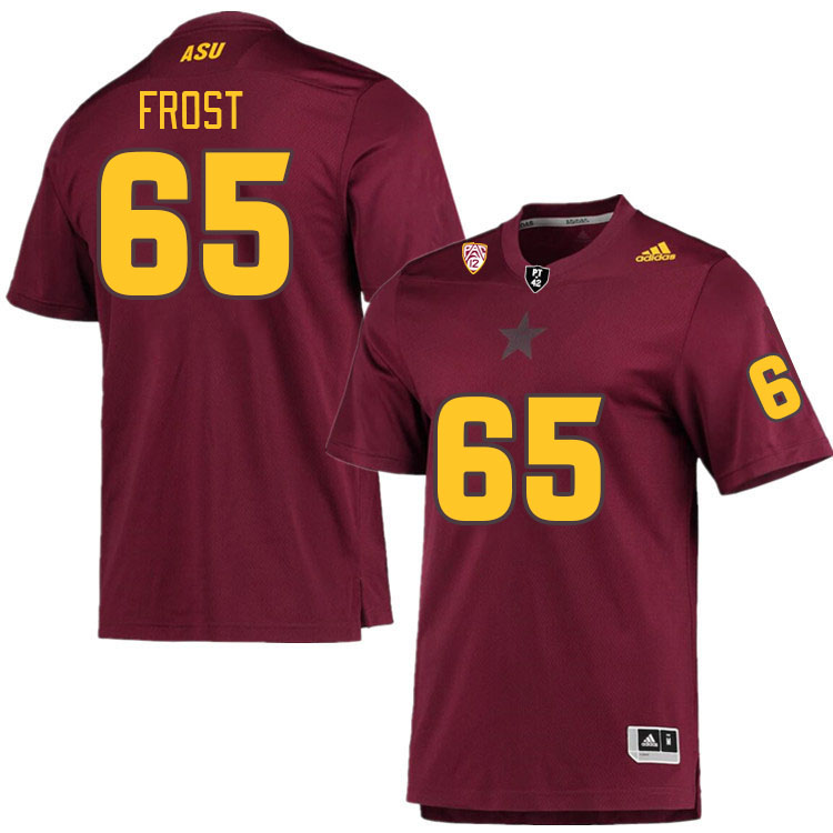 Men #65 Aaron Frost Arizona State Sun Devils College Football Jerseys Stitched Sale-Maroon - Click Image to Close